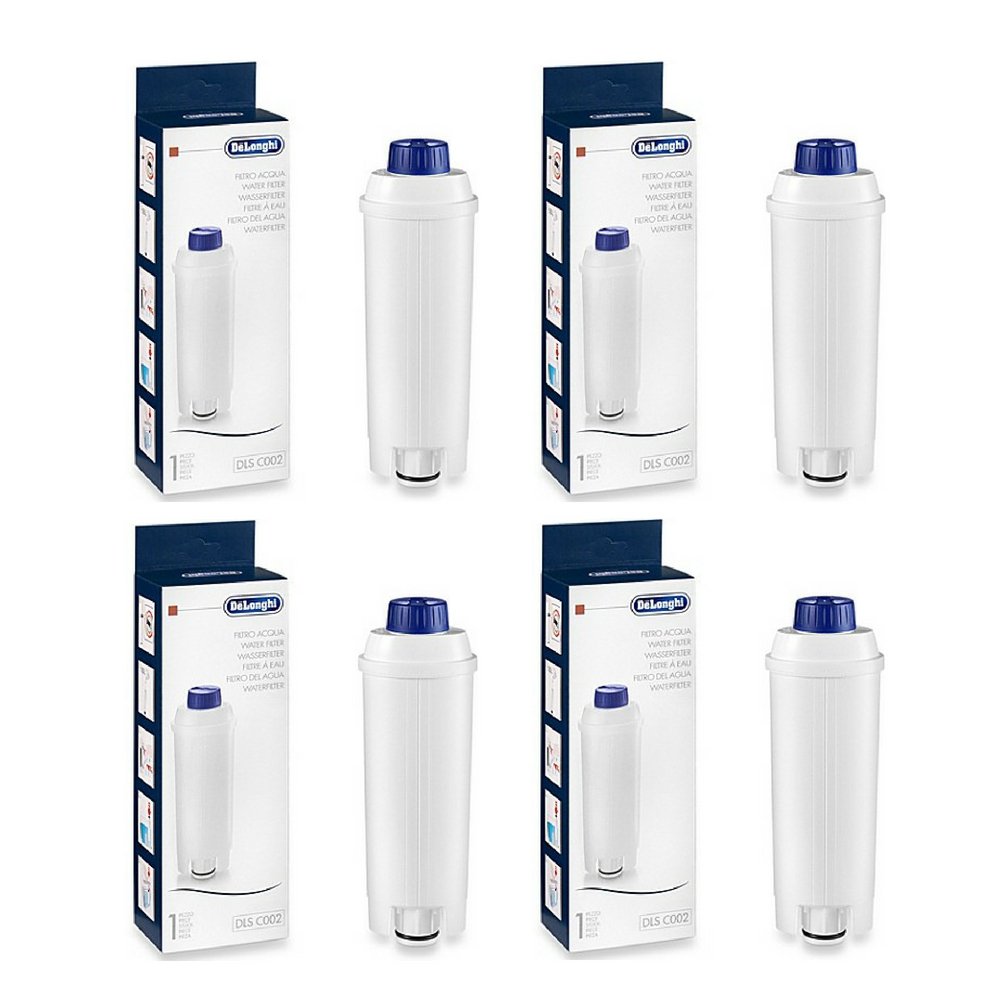 DeLonghi 5513292811 Water Filter Replacement (4 Pack) - Compatible with Coffee Makers & Espresso Machines - Perfect for Home & Office Use