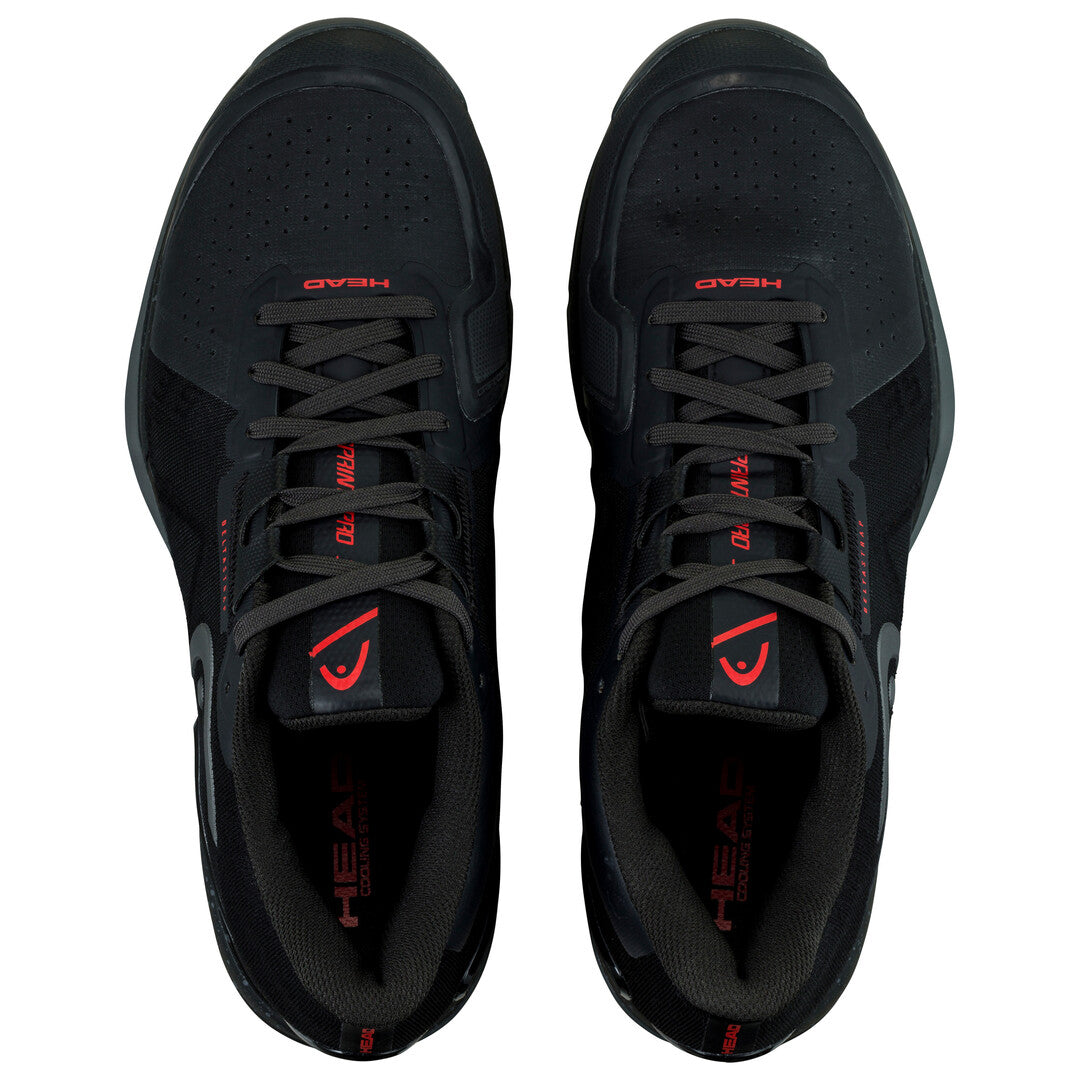 Head Sprint Pro 3.5 Men's Tennis Shoes - Lightweight Performance Court Shoes for Men (Black/Red) | Ideal for Competitive Tennis, Training & Casual Wear