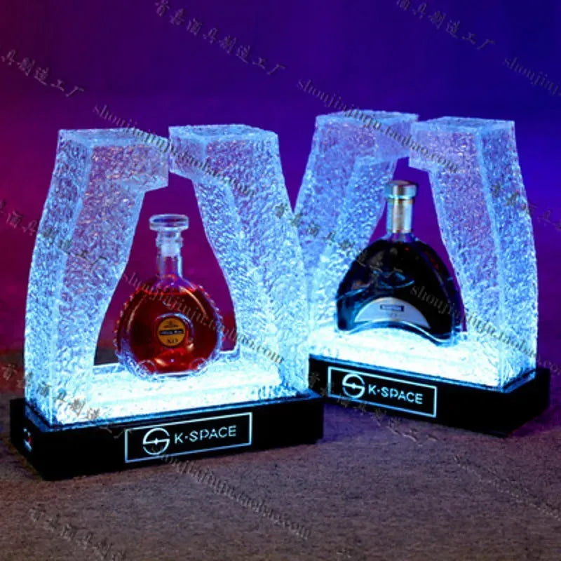 Ace of Spade LED Glow Champagne Bottle Holder - Rechargeable Luminous Wine Display Case for Cocktail Bars, Nightclubs & Parties - Perfect for VIP Tables, Wedding Receptions & Special Events