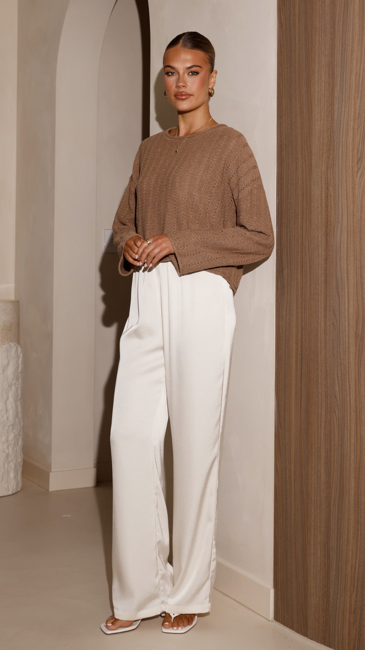 Lydia Jumper Women's Knit Sweater - Soft Toffee Brown Pullover for Fall & Winter | Cozy Casual Wear for Office, Dates & Weekend Outings