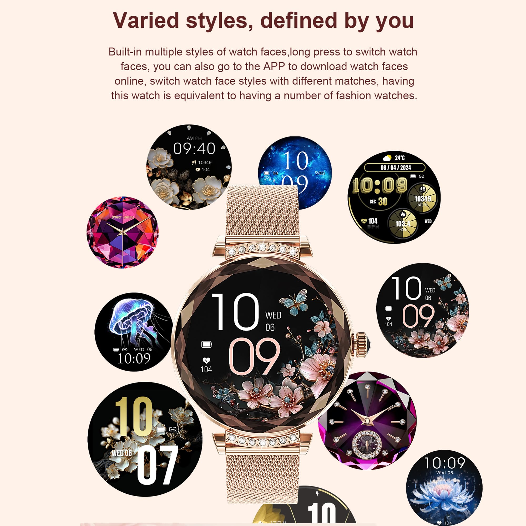 Smart Watch for Women with Call Function - Fitness Tracker for iOS & Android, 1.19