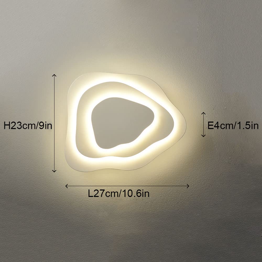 Modern White LED Wall Sconce - 20W Warm Light Indoor Wall Lantern Fixture for Stairs, Hallway, Bedroom & Living Room | Energy Efficient Lighting for Homes, Cafes & Aisles | Easy Installation & Dimmable Options