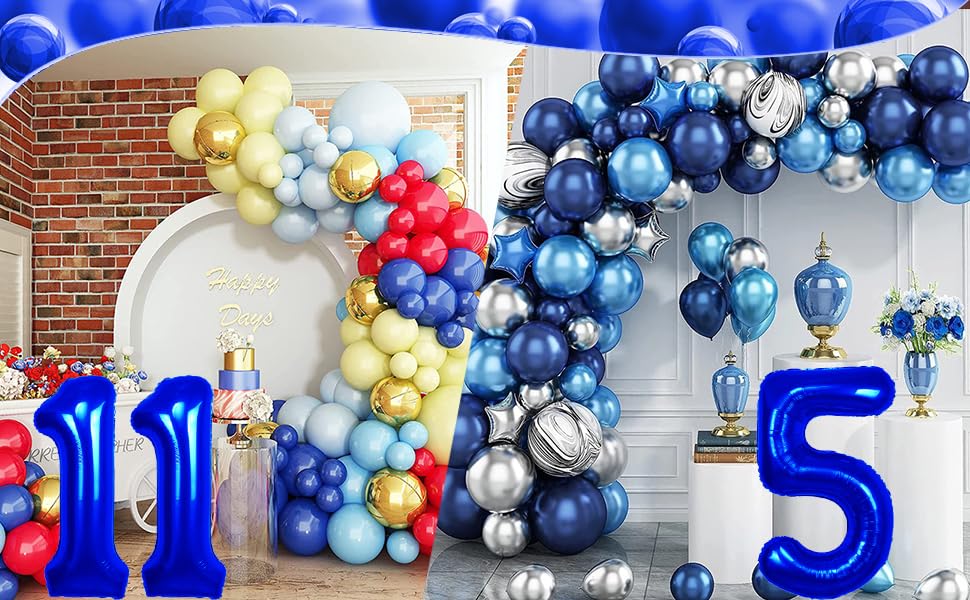 40 Inch Navy Blue & Royal Blue Number 0 Foil Balloon - Helium Ready Giant Digit Balloon for Birthday Parties, Baby Showers, Anniversaries & Special Event Decorations