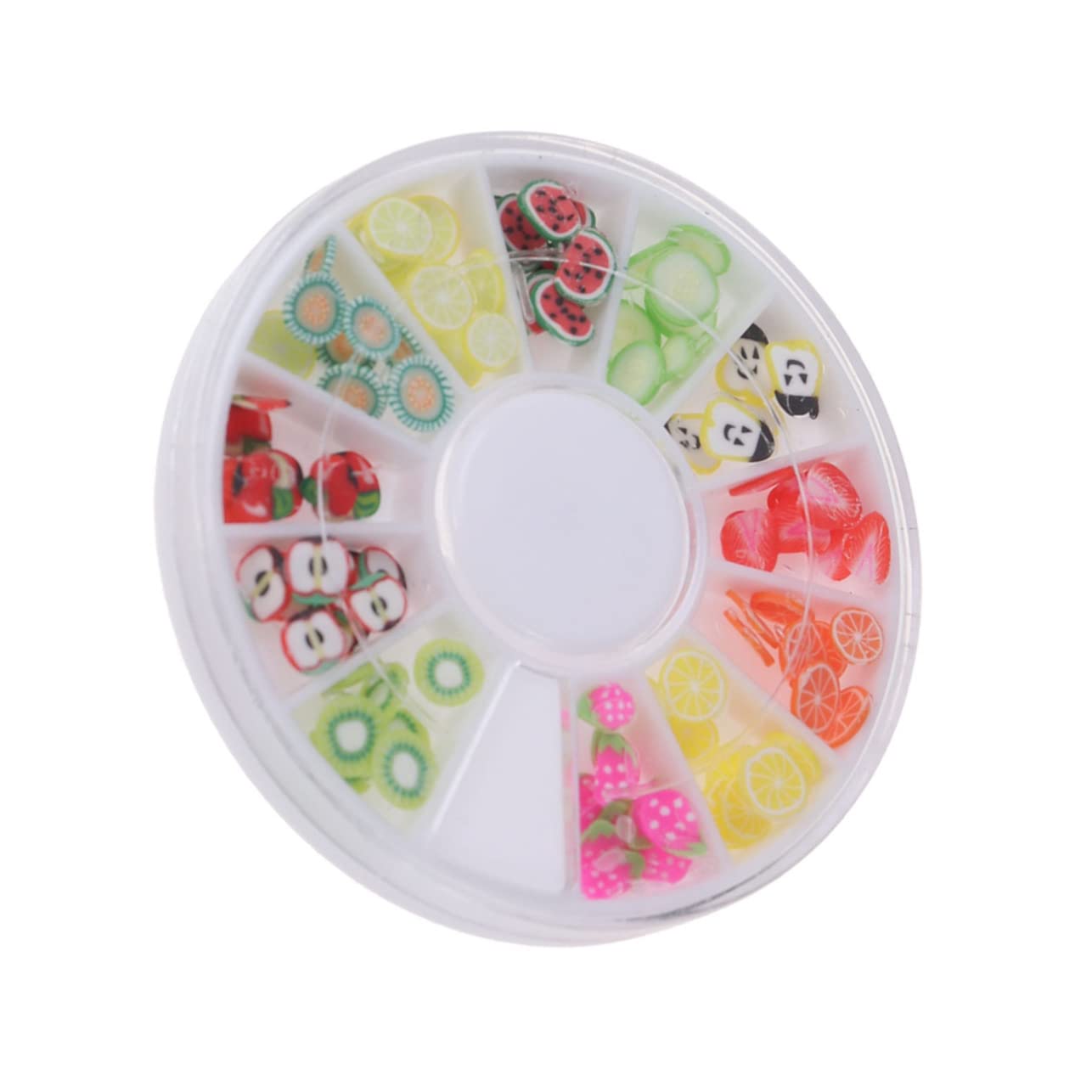 FRCOLOR 12-Piece Nail Art Decorations - Fruit Themed Polymer Clay Slices for DIY Nail Manicure Tools | Perfect for Nail Art Design, Home Manicure Kits & Gift Box Decorations