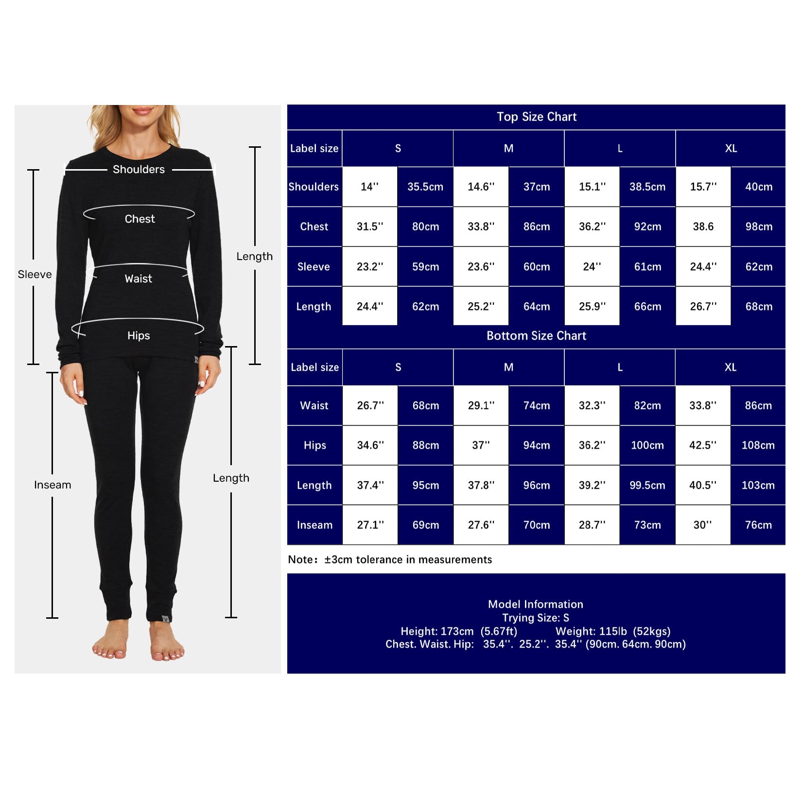 MERINNOVATION Women's 100% Merino Wool Thermal Base Layer Set - Warm Winter Underwear for Hiking, Skiing & Outdoor Activities