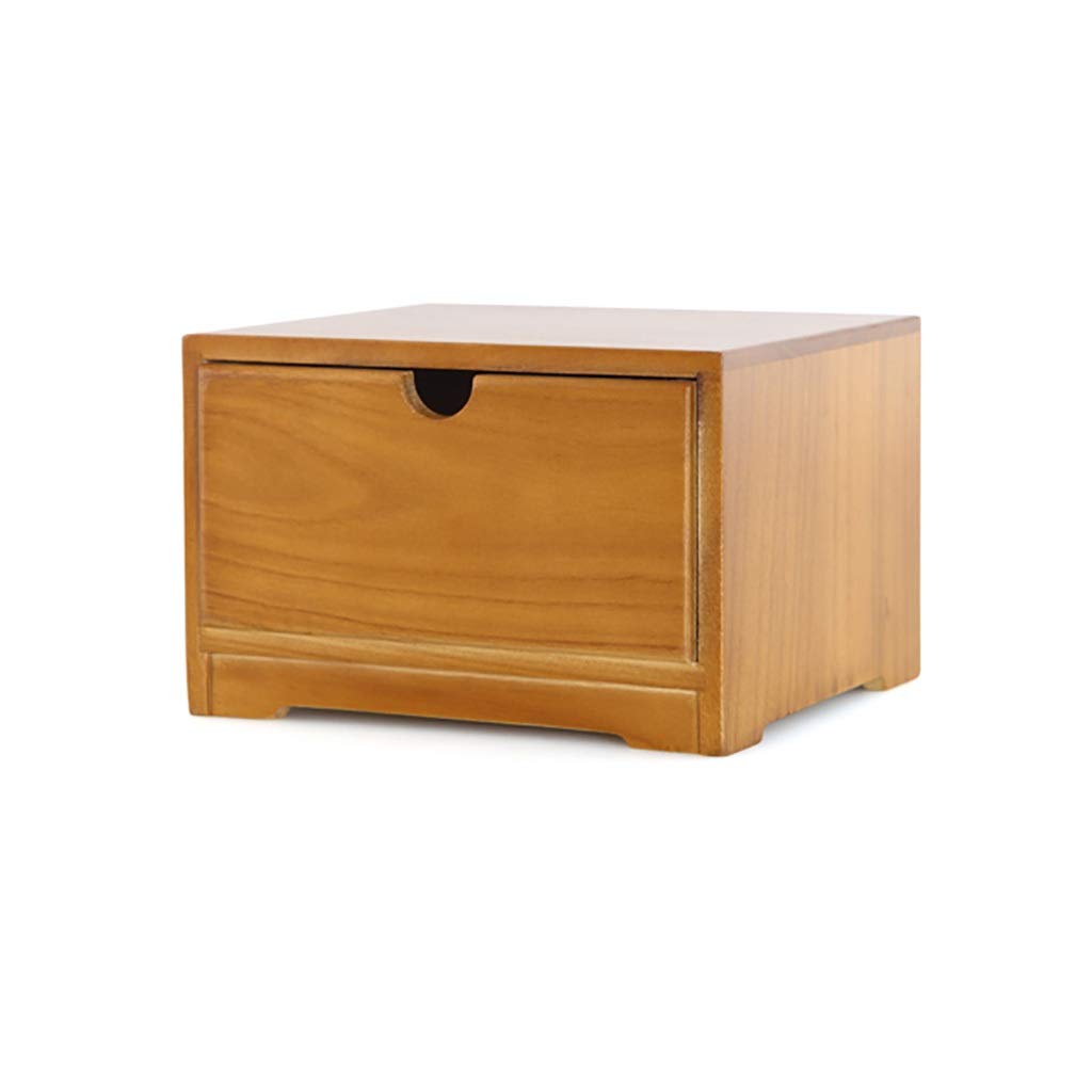Wooden Desktop File Cabinet with Drawers - Multi-Layer Office Organizer Storage Box for Monitor Stand, Printer Platform & Home Office (1-Layer) - Perfect for Workspace Organization & Small Space Storage