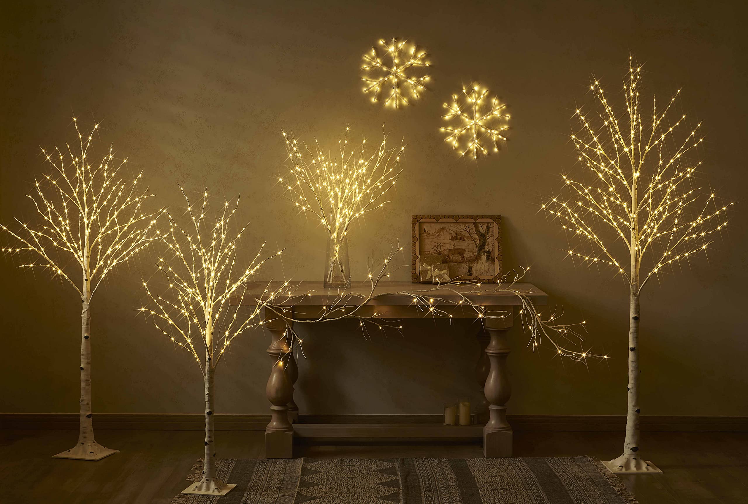 70 LED White Snowflake Fairy Lights - Battery Operated with Timer, 14 Inch Indoor Christmas Window Decorations (Perfect for Holiday Home, Party, Wedding & Winter Decor)