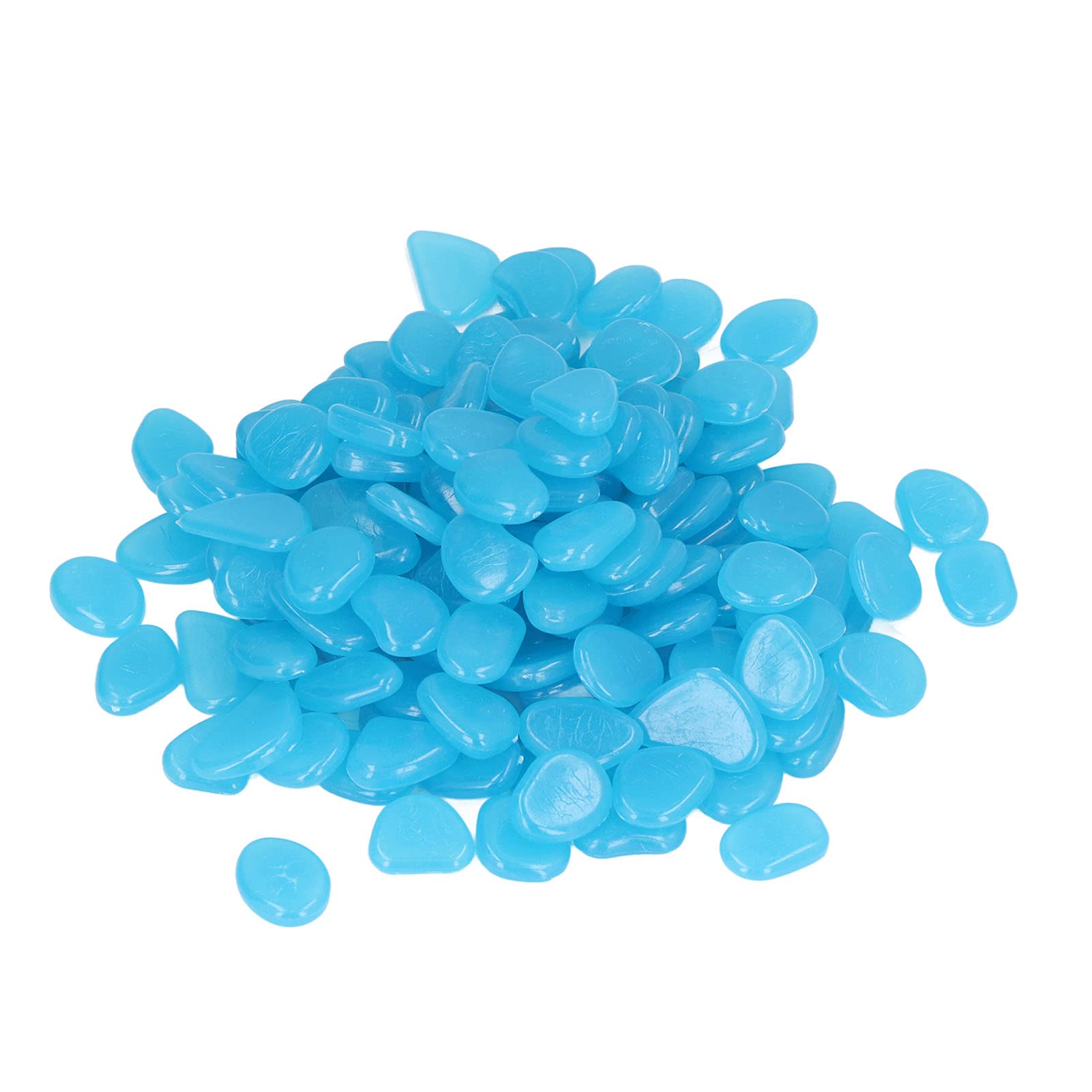 TOPINCN Glow in the Dark Stones - DIY Outdoor Decorative Luminous Pebbles for Garden, Walkway & Courtyard - Dark Blue Glowing Rocks for Nighttime Landscape Lighting & Pathway Marking