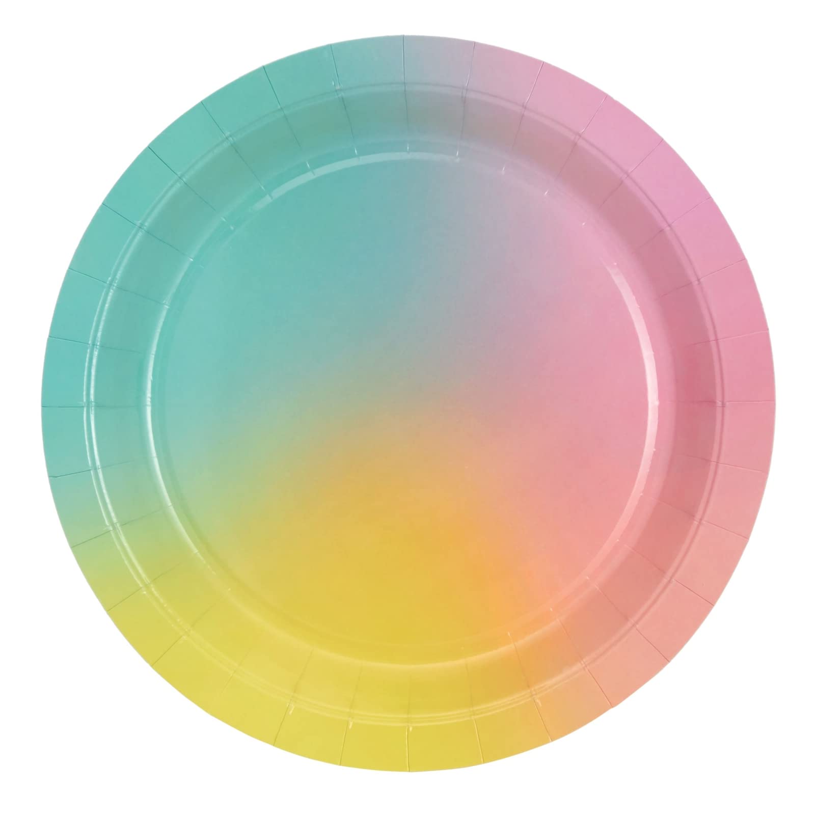 BLUE PANDA 144-Piece Pastel Rainbow Birthday Party Supplies Set - Includes Paper Plates, Napkins, Cups & Pink Cutlery (Serves 24) | Perfect for Kids Birthday Parties, Baby Showers & Rainbow Themed Events