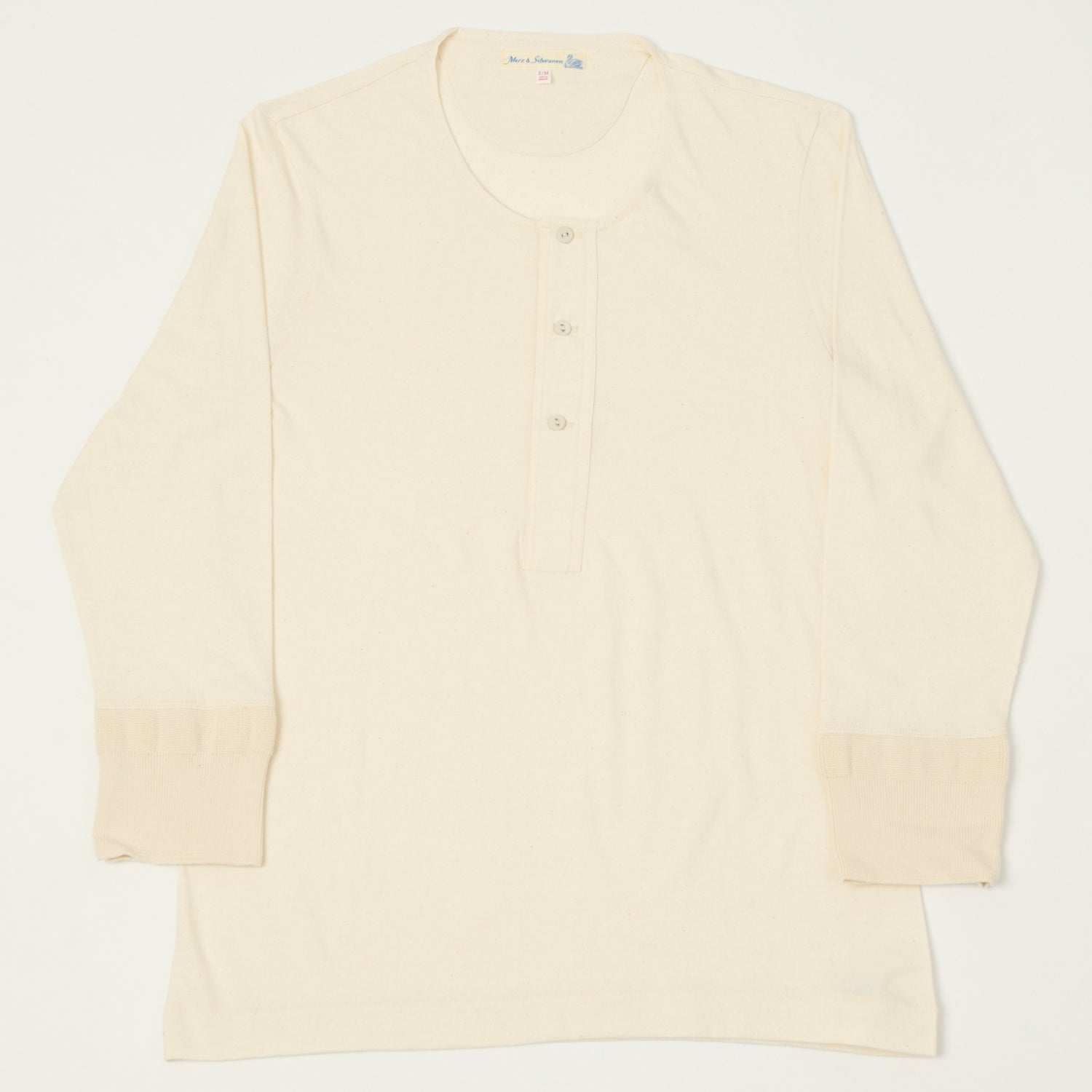 Merz b. Schwanen 101 3/4 Sleeve Henley Shirt - Natural Cotton Crewneck T-Shirt for Men | Casual Wear, Layering & Everyday Comfort