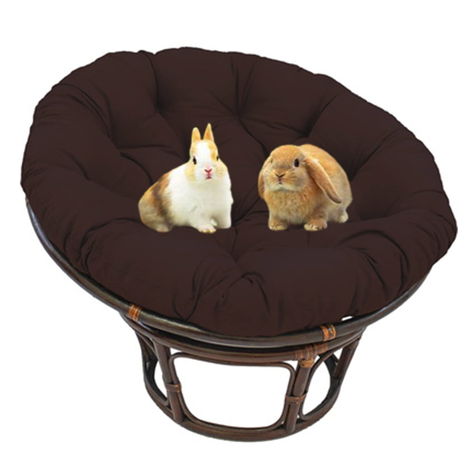 Premium Solid Papasan Patio Chair Cushion - Thick Overstuffed Outdoor Egg Seat Cushion for Hammock Swings - 65 Inch Dark Coffee - Perfect for Indoor & Outdoor Relaxation in Gardens, Porches, and Balconies