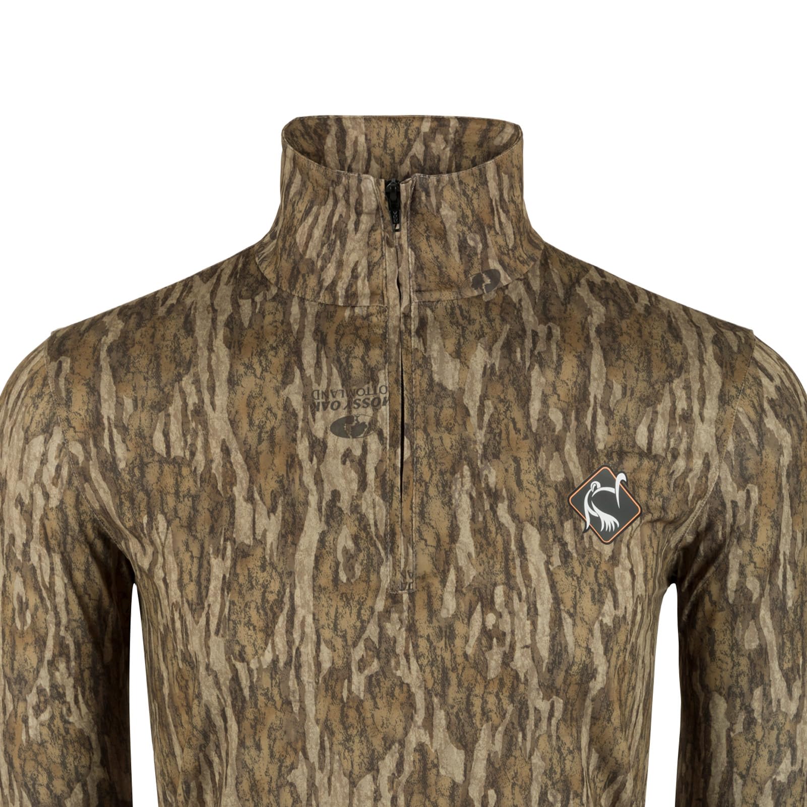 Drake OT3120-006-1 Ol' Tom Performance 1/4 Zip Pullover Hunting Shirt - Bottomland Camo, Size Small - Lightweight & Breathable for Outdoor Adventures, Hunting, and Casual Wear
