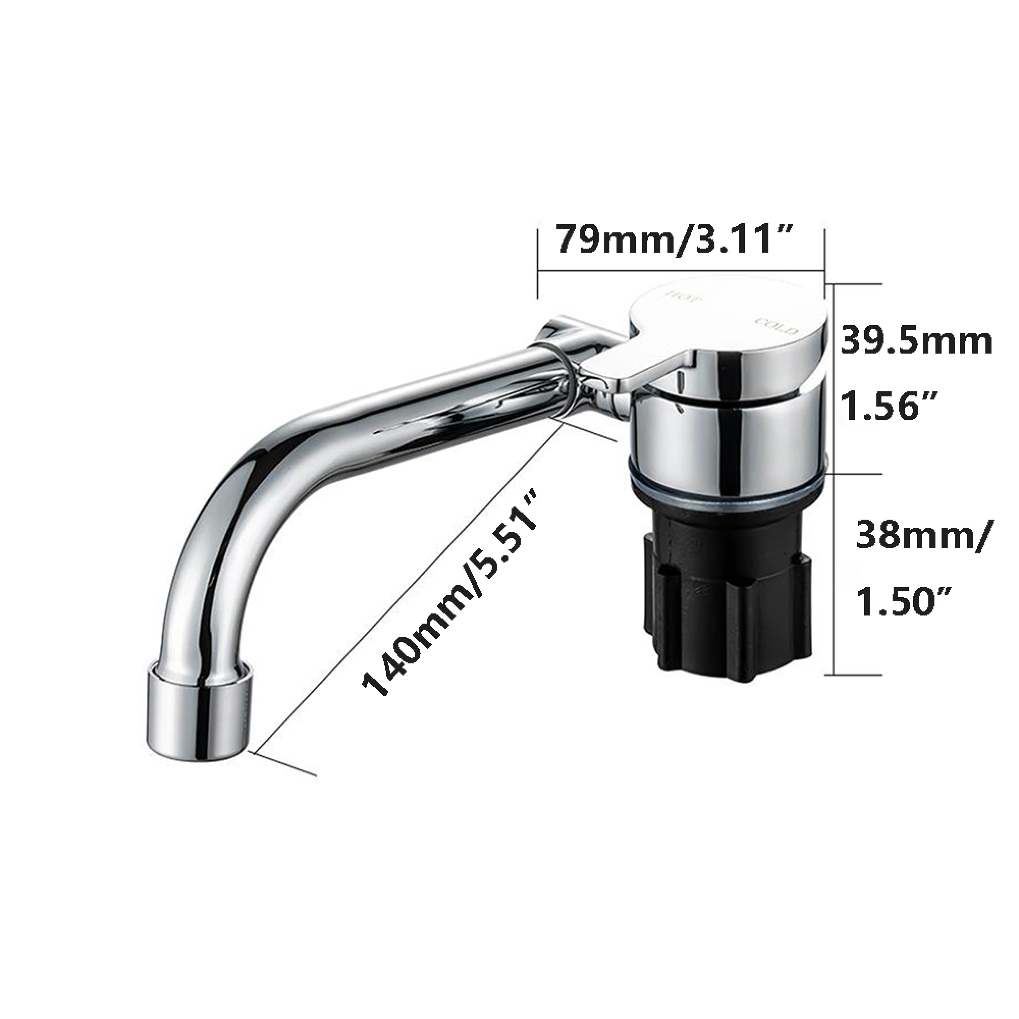 360° Rotating Foldable Kitchen Faucet - Single Handle Hot & Cold Water Mixer Tap with Copper Construction for RV, Boat, Camper & Tiny Homes | Perfect for Small Space Living, Outdoor Adventures & Mobile Kitchens
