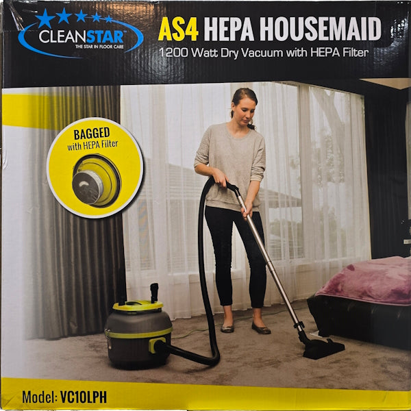 10L Housemaid Pull Along Vacuum Cleaner - Lightweight Portable Wet/Dry Vacuum for Home, Garage, Workshop & Car Cleaning