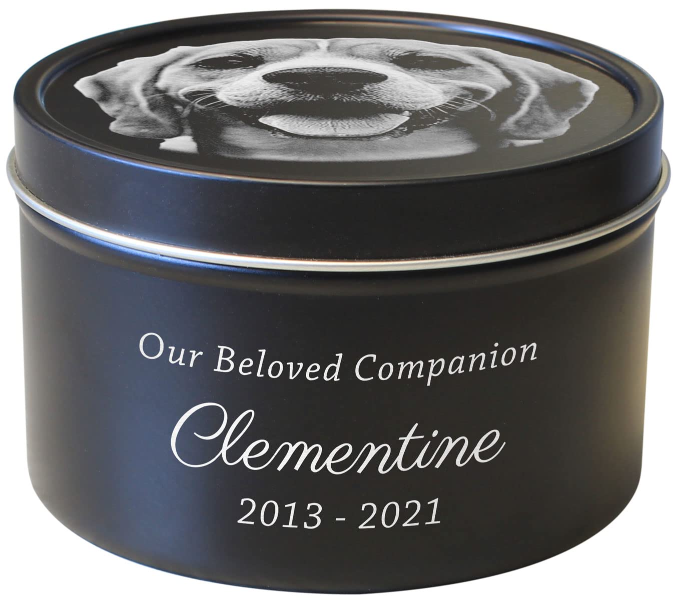 Personalized Pet Memorial Candle - Peppermint Scented Soy Wax - Engraved Photo - Pet Loss Gift for Comfort & Healing