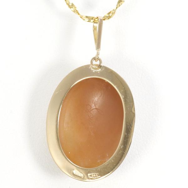 14K Yellow Gold Shell Cameo Pendant Necklace for Women - Vintage Elegant Jewelry Gift for Birthday, Anniversary & Special Occasions