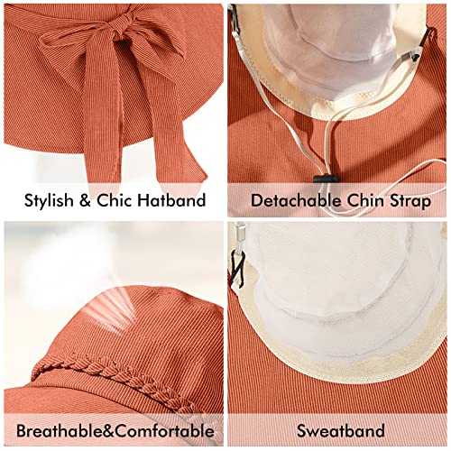 Women's Wide Brim Sun Hat for Beach - UPF 50+ UV Protection Summer Straw Hat for Outdoor, Travel & Vacation