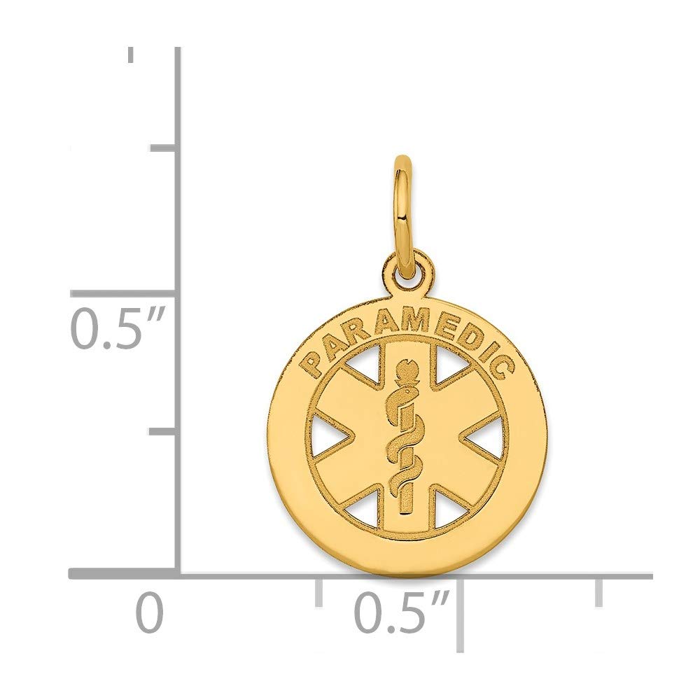 14K Yellow Gold Small Paramedic Medical Charm Pendant - Perfect for Nurses, EMTs & Healthcare Workers - Ideal for Gifts & Everyday Wear