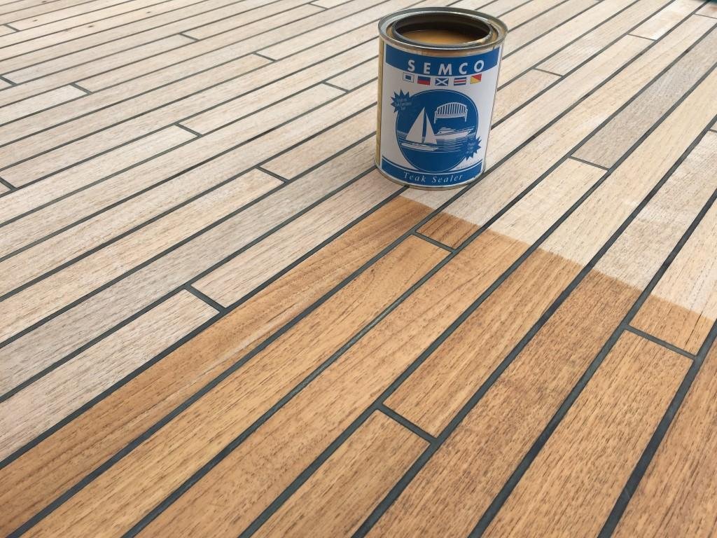 Semco Teak Wood Natural Finish Sealant Protector - 1 Gallon (Covers 200 Sq Ft) - Waterproof Wood Sealer for Outdoor Furniture, Decks & Boats - Packaged by FurnitureOutlet
