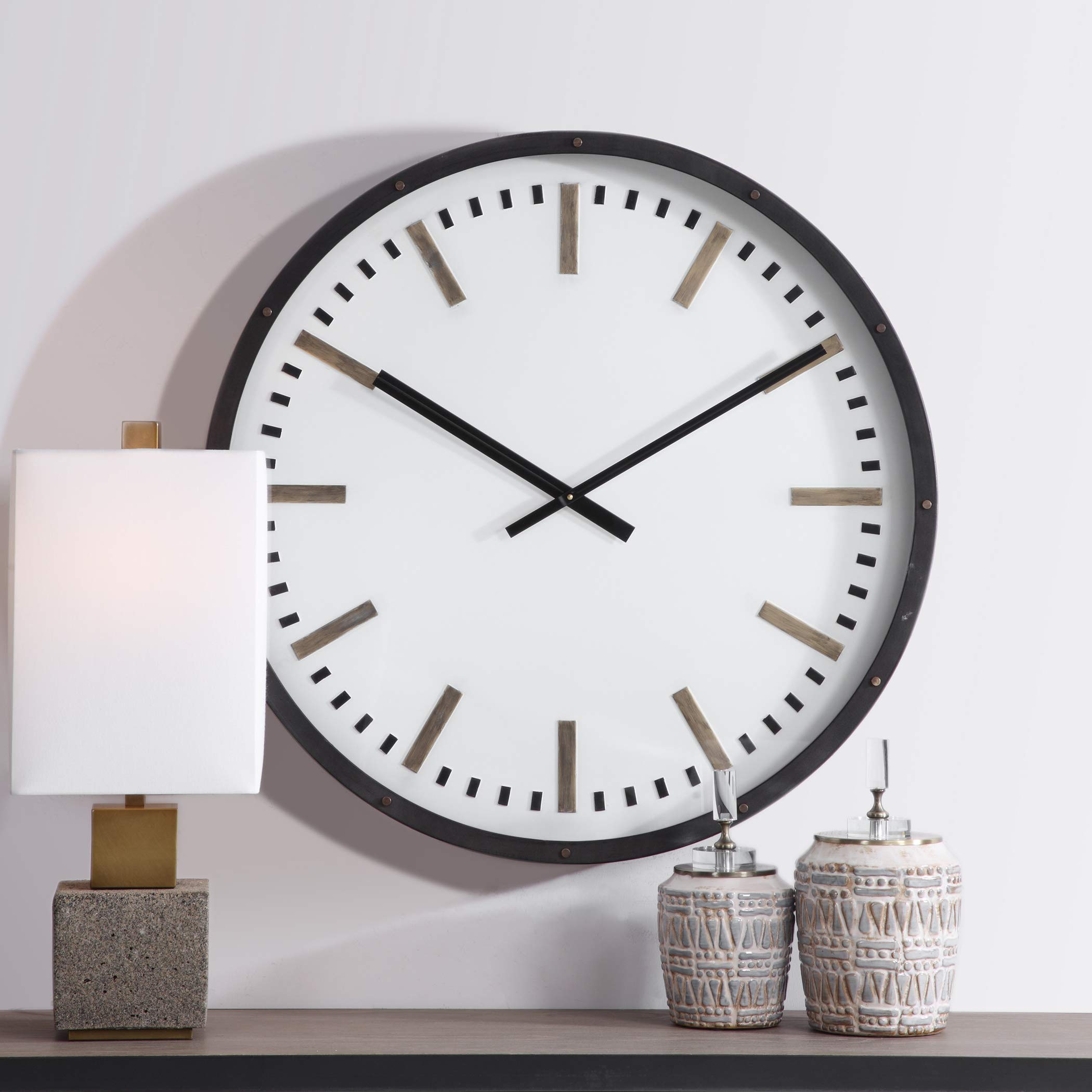 Fleming Large Wall Clock - 12 Inch Silent Non-Ticking Modern Decorative Clock for Living Room, Bedroom, Office | Perfect Home Decor & Gift Idea