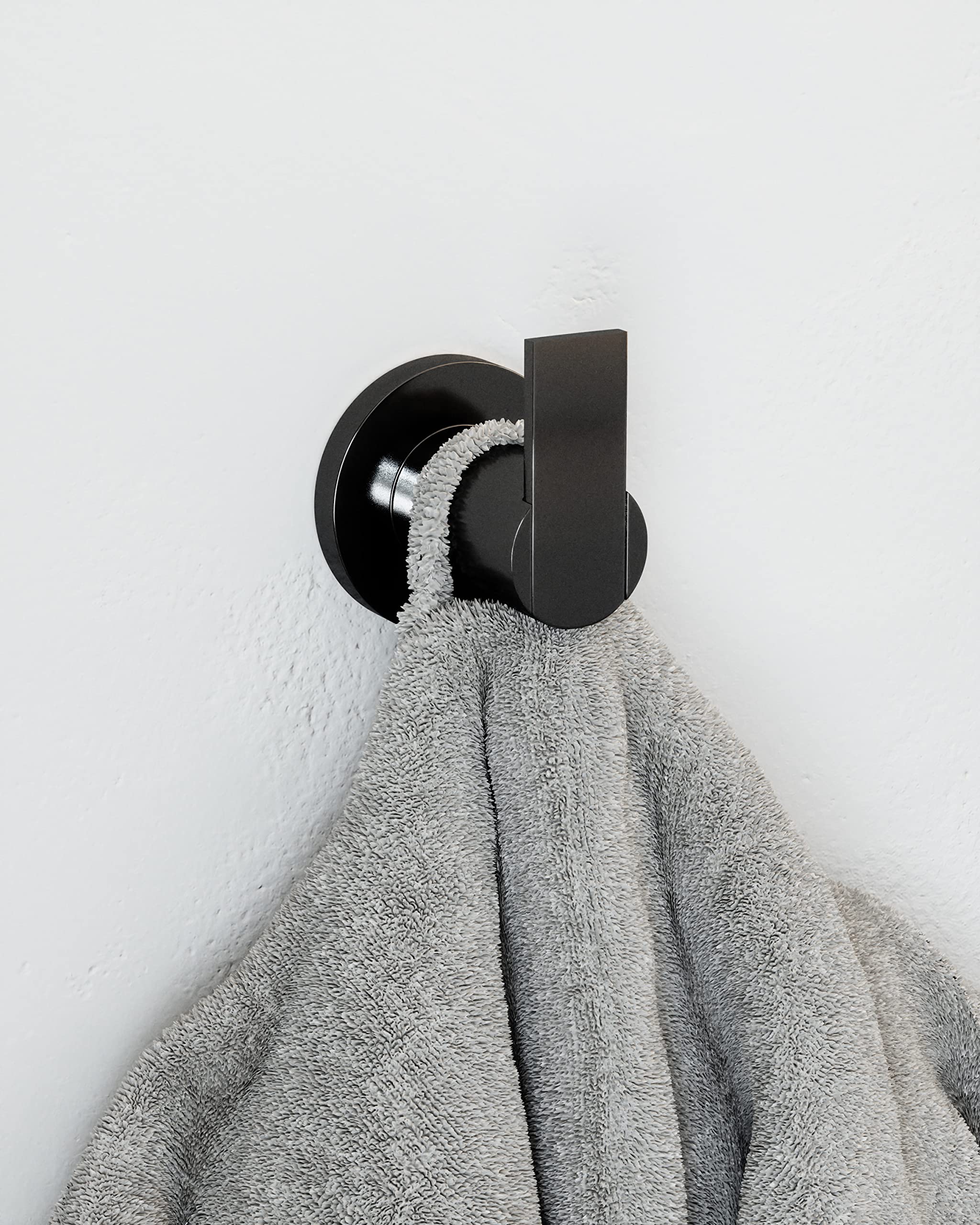 Design House 582676 Eastport Contemporary Matte Black Robe Hook - Perfect for Bathroom, Bedroom, Closet & Kitchen Organization (Hanging Towels, Robes, Clothes & Accessories)