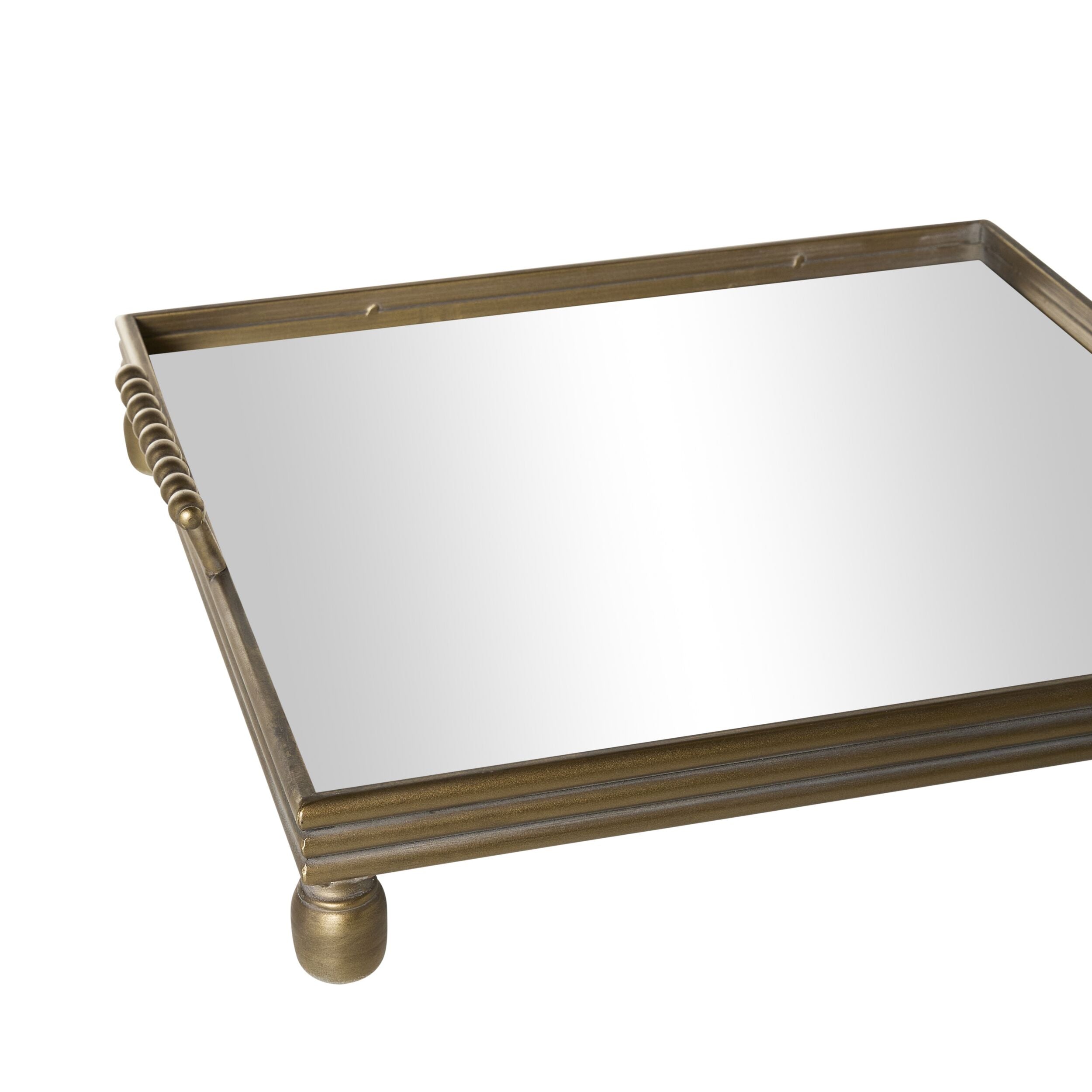 Stylish Bobble Handle Mirrored Tray 22 Inches - Perfect for Bathroom Vanity, Bedroom Decor & Jewelry Organization