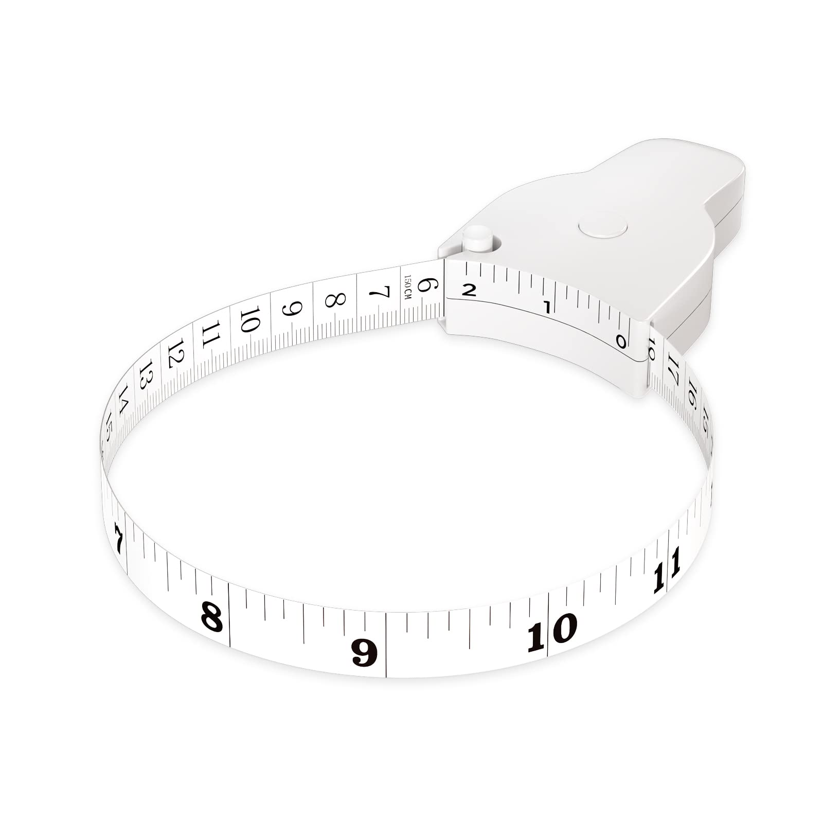 60 Inch Retractable Body Measuring Tape with Lock Pin & Push Button - Perfect for Weight Loss, Fitness Tracking, Tailoring & Sewing - Durable & Easy to Use for Home Gym, Yoga, and DIY Projects (White)