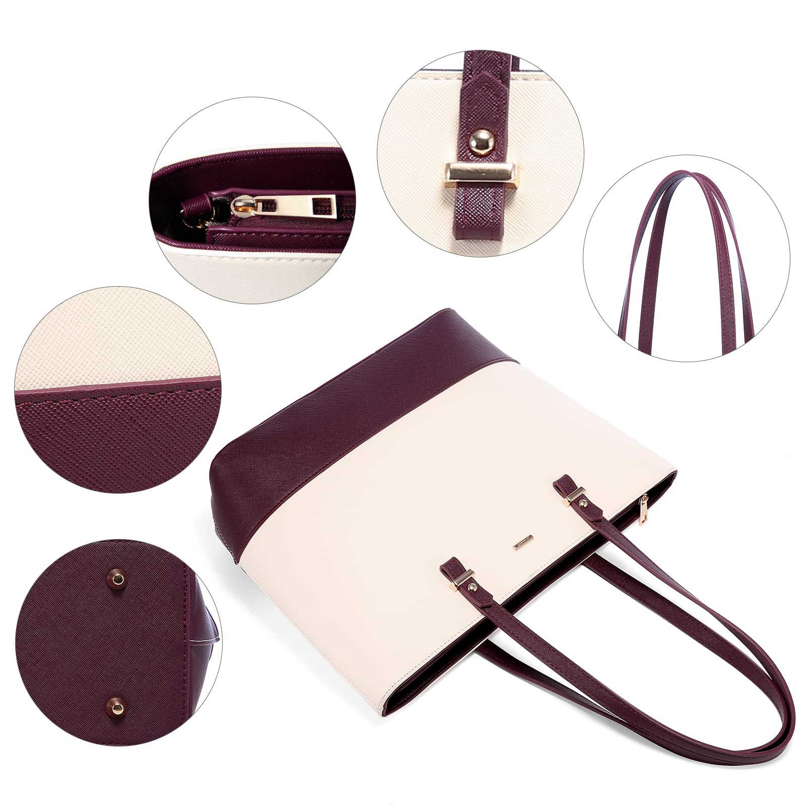 LOVEVOOK Women's Handbags Set - 3 Piece Shoulder Bag, Tote & Satchel Purse for Work, Travel & Everyday Use