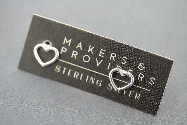 Open Heart Stud Earrings - Sterling Silver 925 Hypoallergenic Jewelry for Women - Perfect for Valentine's Day, Anniversary & Everyday Wear