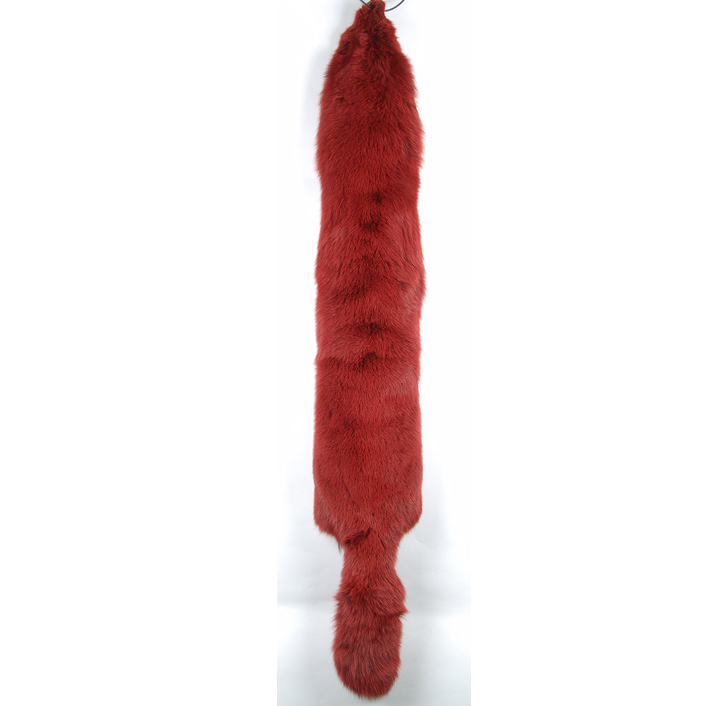 Handmade Dyed Ranch Fox Fur Scarf - Crimson Red Luxury Winter Accessory for Women | Perfect for Cold Weather, Outdoor Adventures & Fashion Statements
