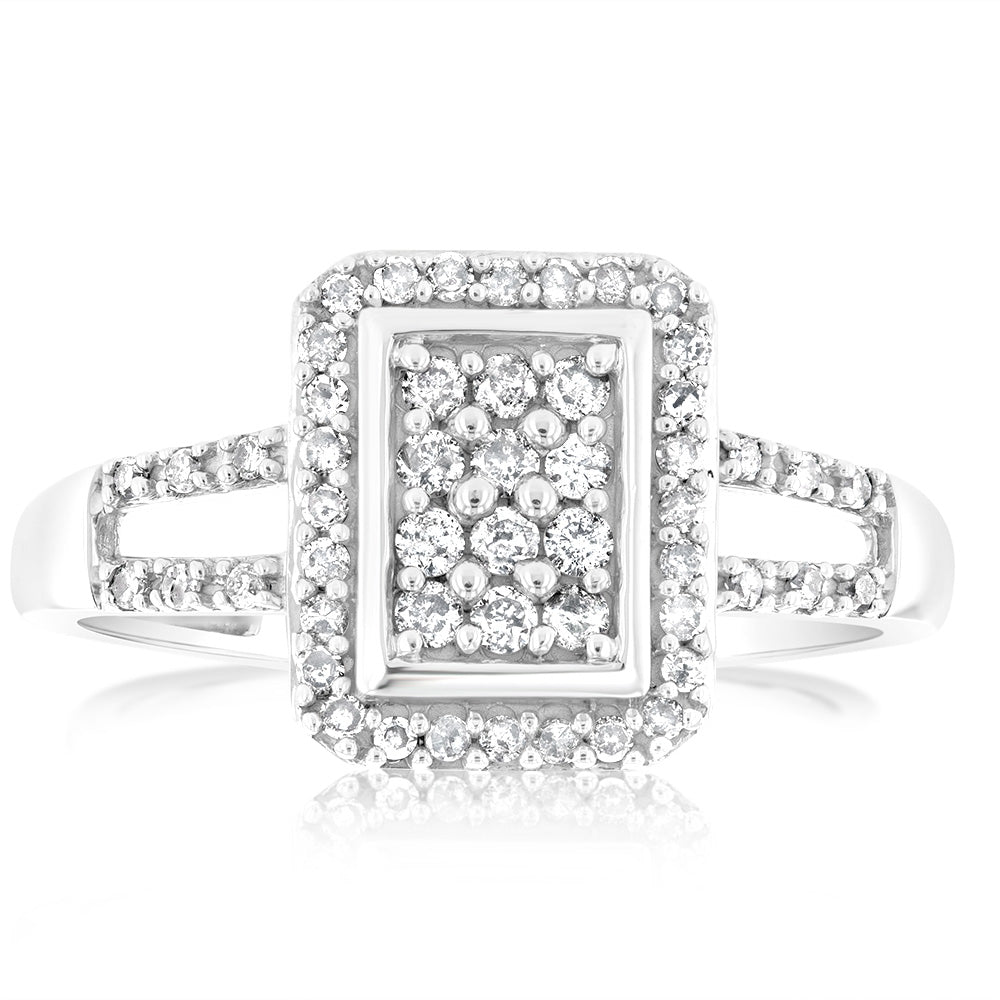 1/3 Carat Diamond Engagement Ring in 10K White Gold for Women - Perfect for Wedding, Anniversary & Valentine's Day Gifts
