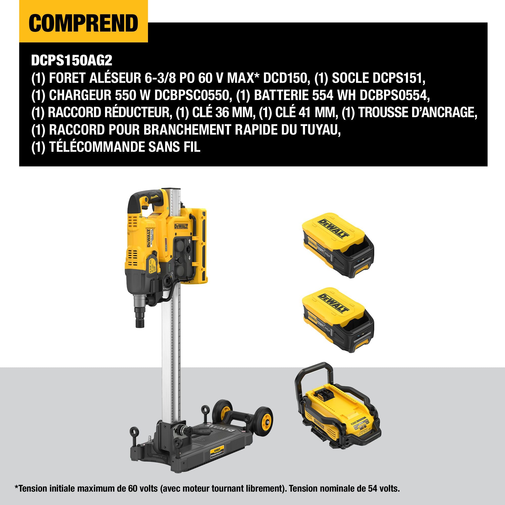 DEWALT DCPS150AG2 Powershift 6-3/8 Inch Core Drill Stand Kit - Professional Concrete Drilling for Construction & Renovation Projects