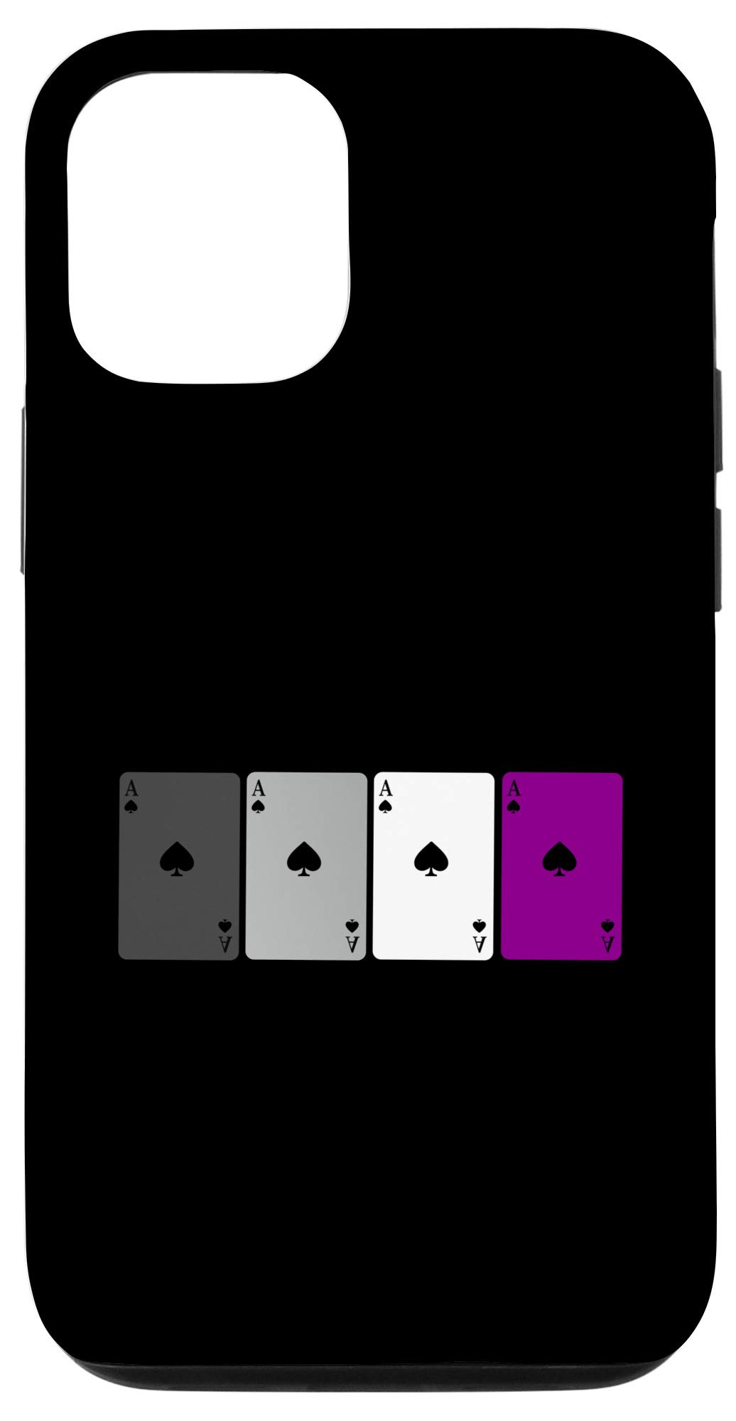 iPhone 12/12 Pro Case with Ace Playing Cards Design - Funny Asexual Pride Flag Cover for LGBT Community - Perfect for Pride Events, Asexuality Awareness & Daily Protection