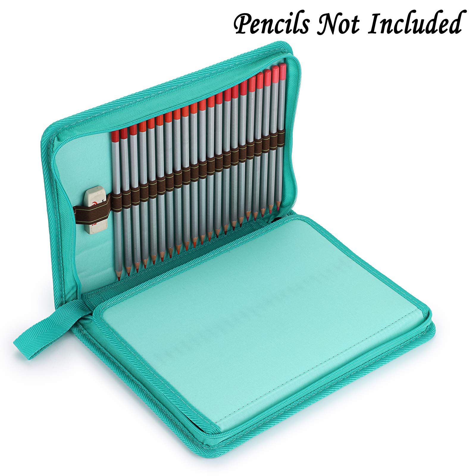 BTSKY Large 72-Slot Pencil Case for Watercolor Pencils - Portable Canvas Pouch for Artists & Students (Blue)