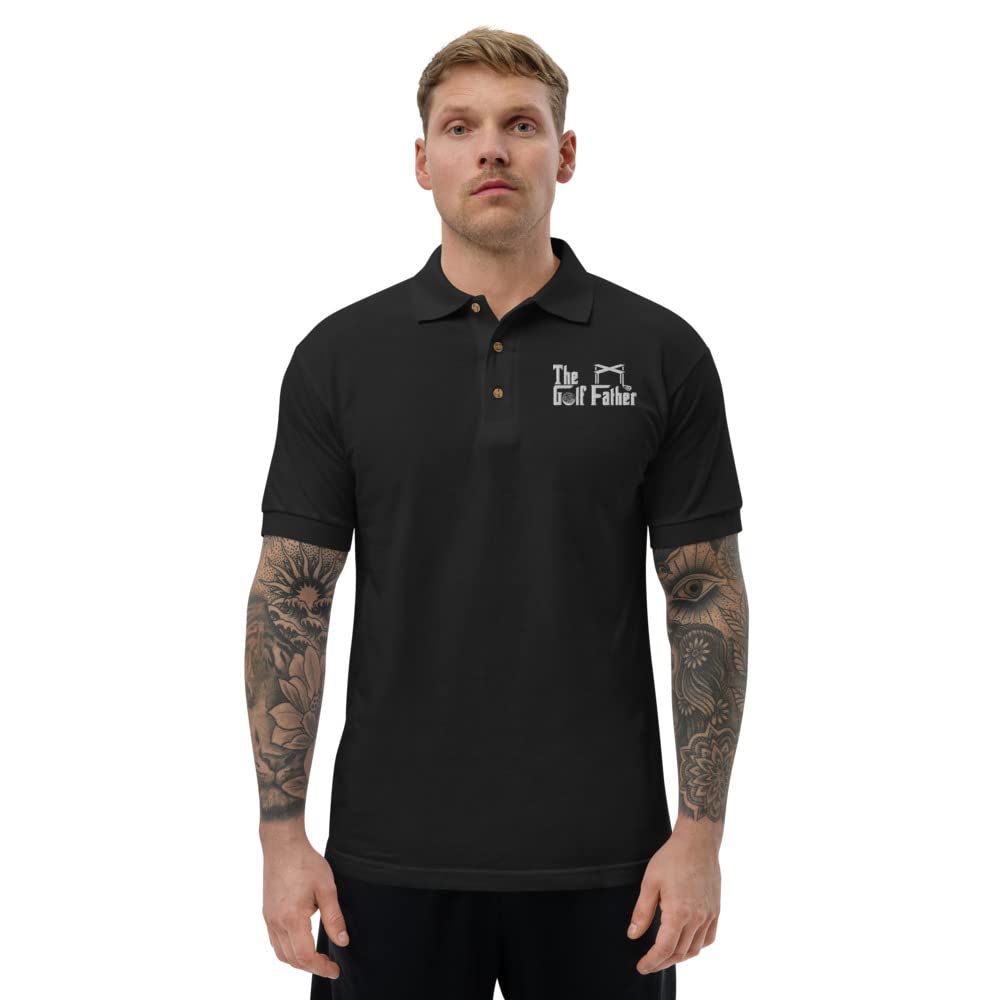 Funny Golf Shirt for Dads - 'The Golf Father' Embroidered Polo Shirt | Perfect Father's Day Gift for Golf Lovers | Ideal for Golf Courses, Tournaments & Casual Wear