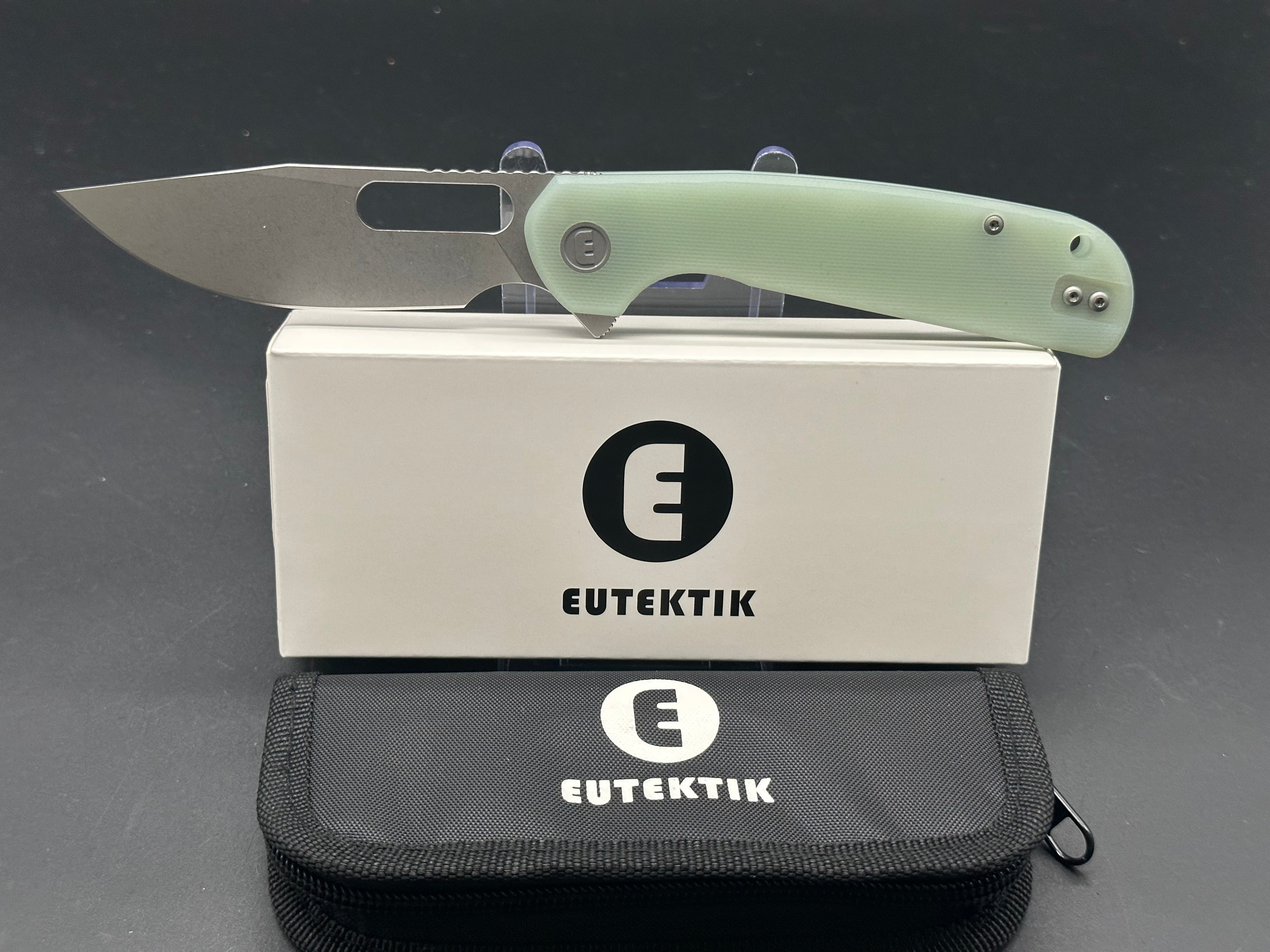 Eutektik Trinity Jade G10 Folding Knife – New in Box with LTK Koozie, Patch & Sticker – Premium EDC Pocket Knife for Outdoor, Camping & Everyday Carry