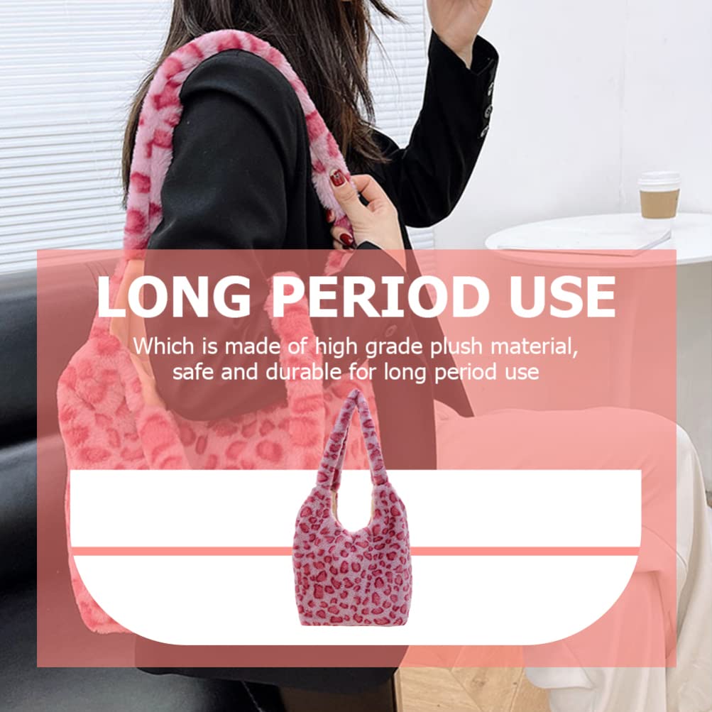 VALICLUD Aesthetic Cute Floral Fuzzy Tote Bag - Plush Soft Shoulder Handbag for Women & Girls | Large Capacity Purse for Shopping, Beach, Work & Daily Use
