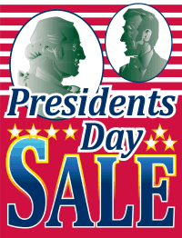 Vinyl Window Sign for Presidents Day Sale - Weatherproof Decorative Sign for Storefronts, Retail Displays & Holiday Promotions