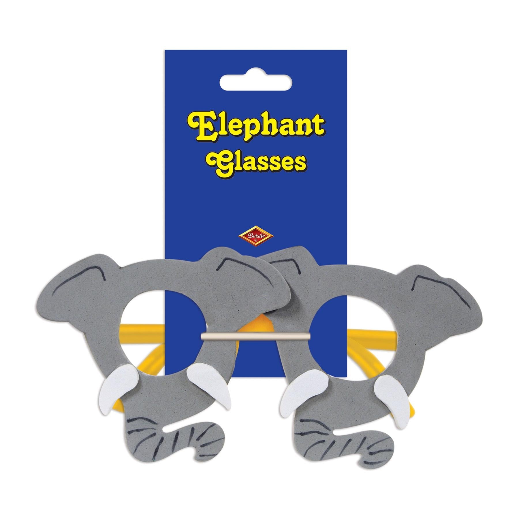 12 Pack Beistle Elephant Glasses - Fun Animal Themed Drinking Cups for Kids Birthday Parties, Baby Showers & Themed Events