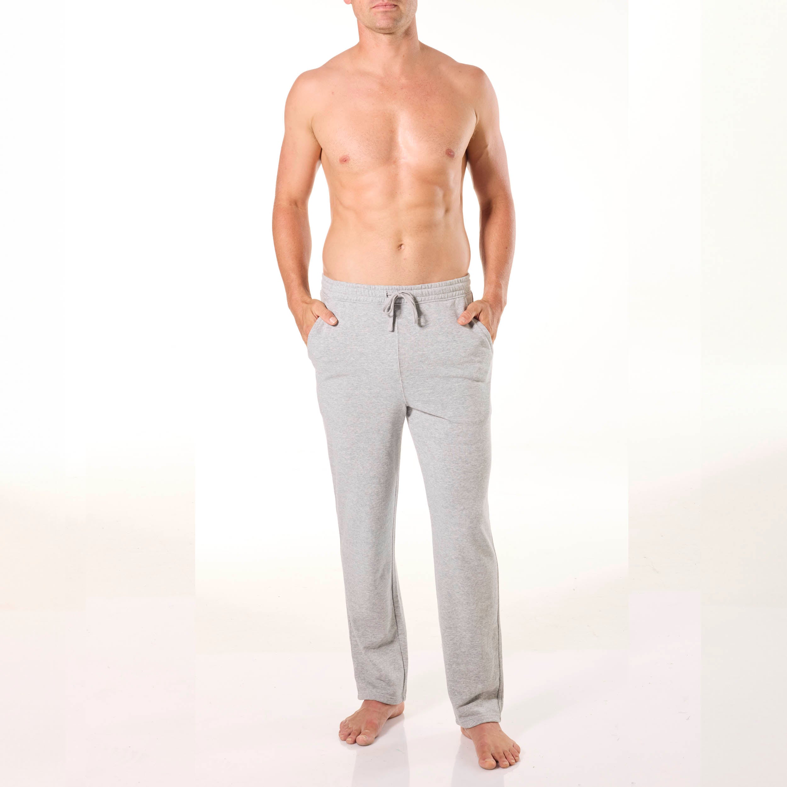 Men's Relaxed Cotton French Terry Sleep Pants - Soft Lounge Pajama Bottoms for Comfortable Sleep & Relaxation at Home - Grey Marle