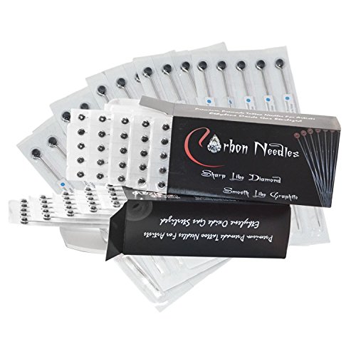 Disposable Stainless Steel Tattoo Needles - 50pcs Carbon Needles (7RS) for Professional Tattoo Artists | Perfect for Line Work, Shading & Coloring | Home & Studio Use