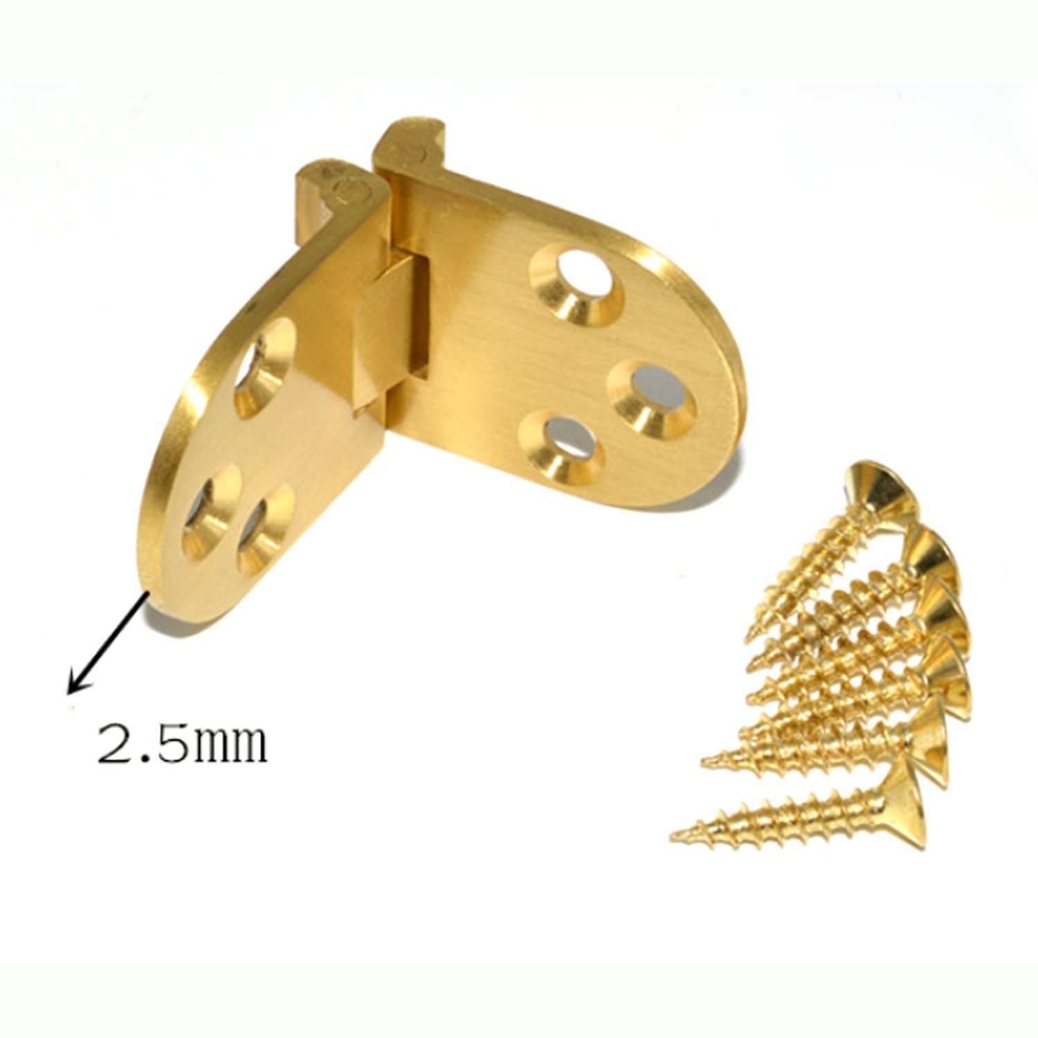 2-Pack Solid Brass Butler Tray Hinges with Screws for Folding Tables - Antique Gold Finish | Durable Hardware for Drop-Leaf Tables, Tea Trolleys & Serving Trays