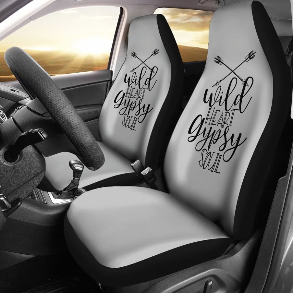 Premium Wild Heart Gypsy Soul Car Seat Covers - Universal Fit for Cars, Trucks & SUVs - Boho Style Interior Decor - Perfect for Road Trips & Daily Commute