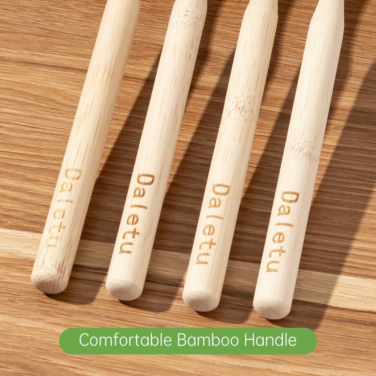 Eco-Friendly Bamboo Toothbrush with Extra Soft Bristles for Sensitive Teeth & Gum Recession - Biodegradable Natural Toothbrushes, 4-Pack - Perfect for Travel, Home & Zero-Waste Lifestyle