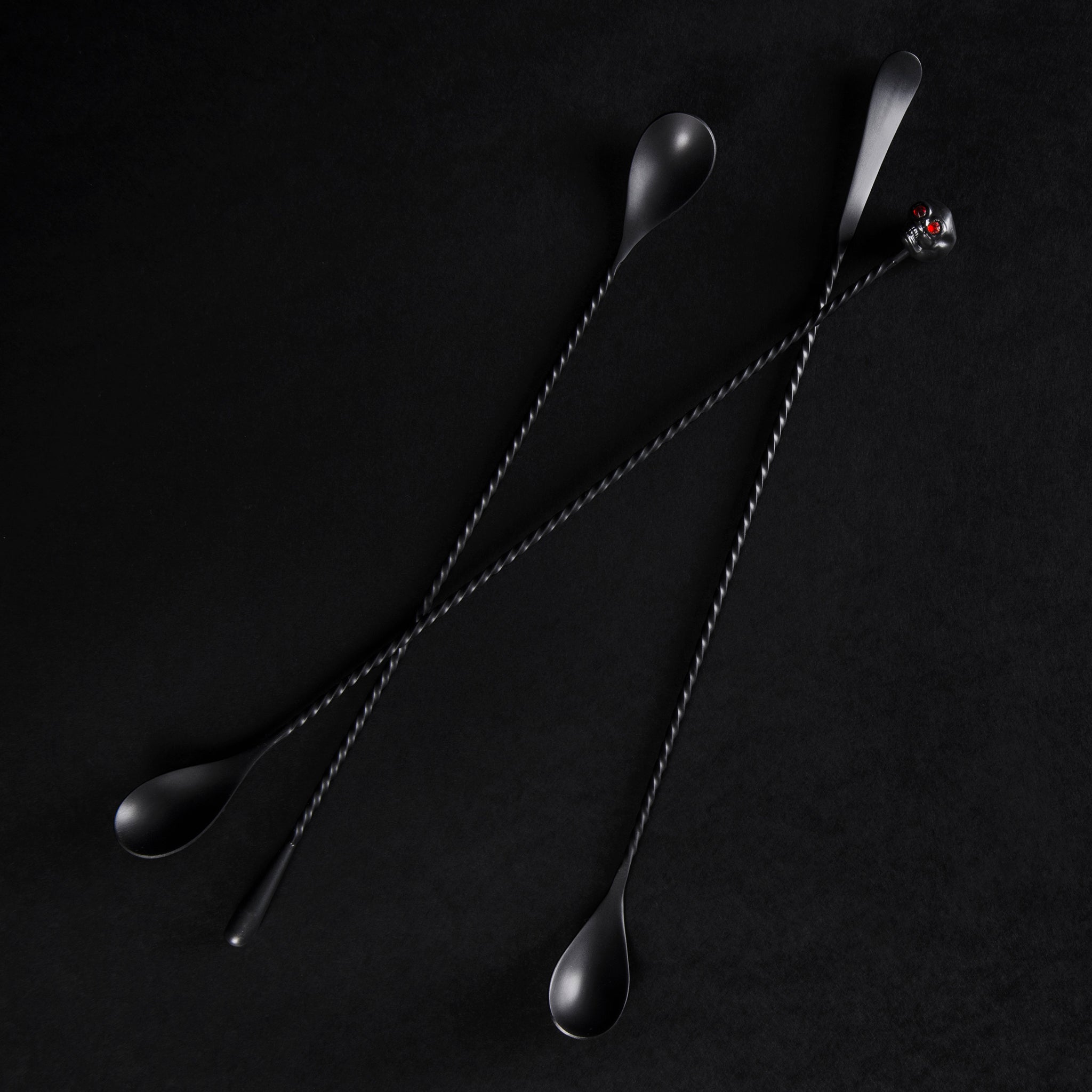 TEARDROP™ Bar Spoon - Matte Black Stainless Steel Cocktail Mixing Tool - 30cm (12 Inches) - Perfect for Home Bars, Mixing Cocktails, and Bartending Use