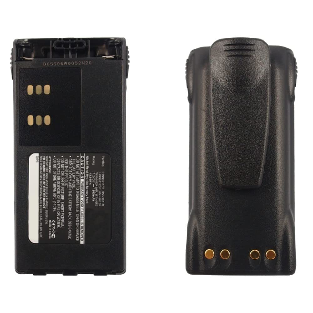 Synergy Digital 2-Way Radio Battery for Motorola HT1250 LS+ - 1800mAh Ni-MH Replacement Battery (7.2V) - Compatible with Motorola HMNN4151 - Long Lasting Power for Walkie Talkies, Security, Construction & Emergency Communication