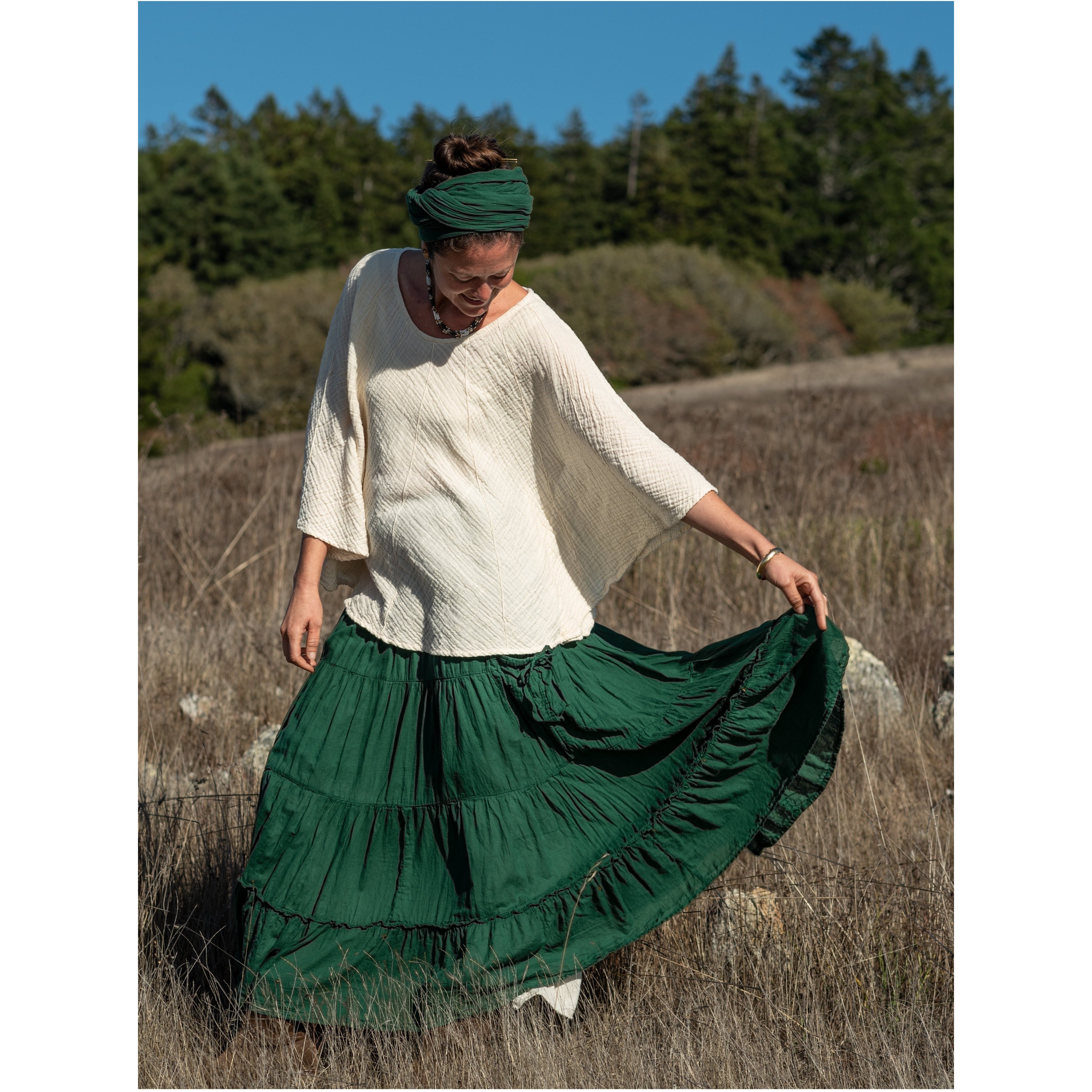 Elegant Tiered Maxi Skirt with Pockets - Flowy Long Skirt for Women | Perfect for Beach, Vacation, and Summer Outfits