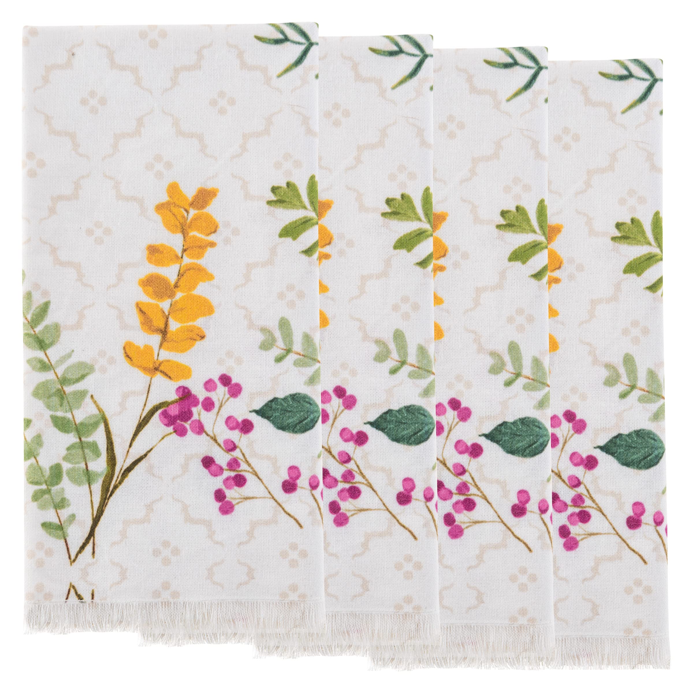 Premium Karma Gifts Pressed Flower Dinner Napkins - Eco-Friendly Floral Design for Wedding, Party & Special Occasions