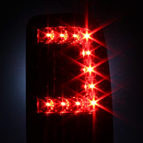 AKKON G2 Black C-Style LED Tail Lights Brake Lamps Pair for 2000-2006 Chevy Suburban Tahoe & GMC Yukon XL Denali Liftgate Models - Upgrade Your Ride with Durable, Bright LED Lighting for Night Driving and Enhanced Safety