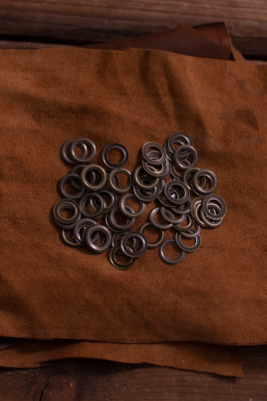 8.2mm Eyelet Ring - 0.8mm Length, 14.5mm Width - Antique Iron/Brass Metal Fastener for Leather Craft, Costume Jewelry & DIY Projects